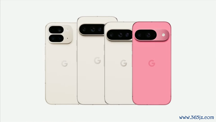 从左到右：Pixel 9 Pro Fold, Pixel 9 Pro XL, Pixel 9 Pro, Pixel 9｜WhatHiFi